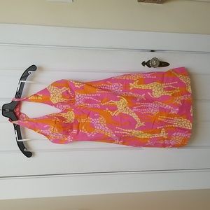 Beautiful Vintage Lilly Pulitzer Giraffe Design Halter Dress